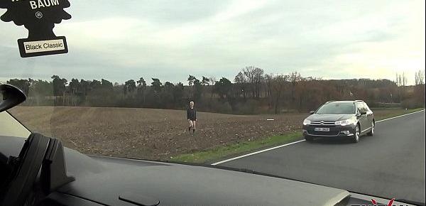  Naked blonde running thru the field rescued by horny stranger in van